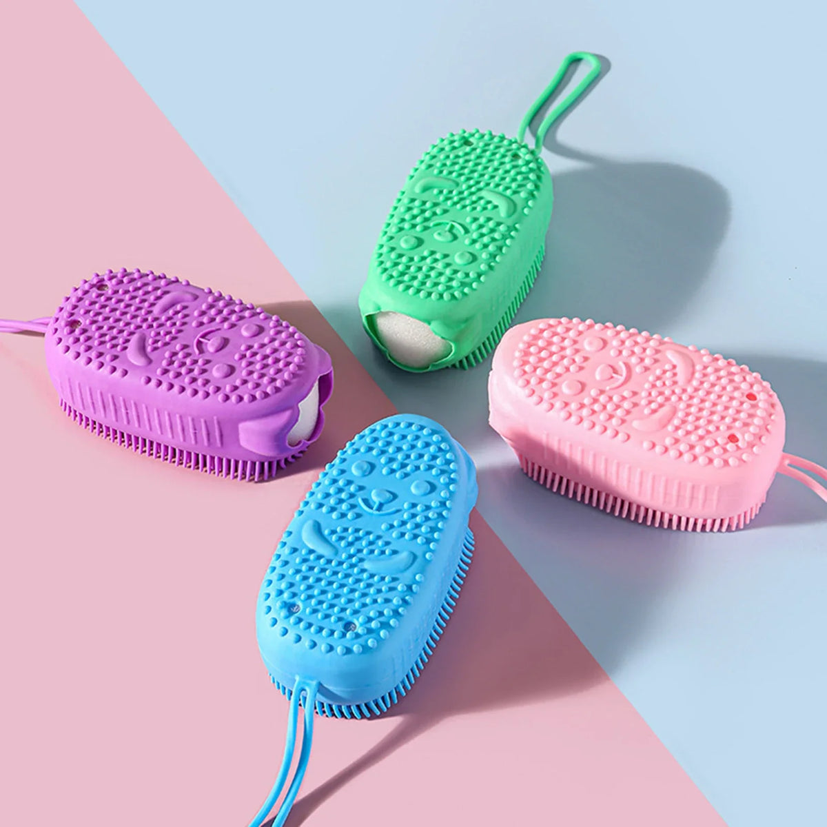 Silicone Body Scrubber Double-Sided Shower Bath Brush