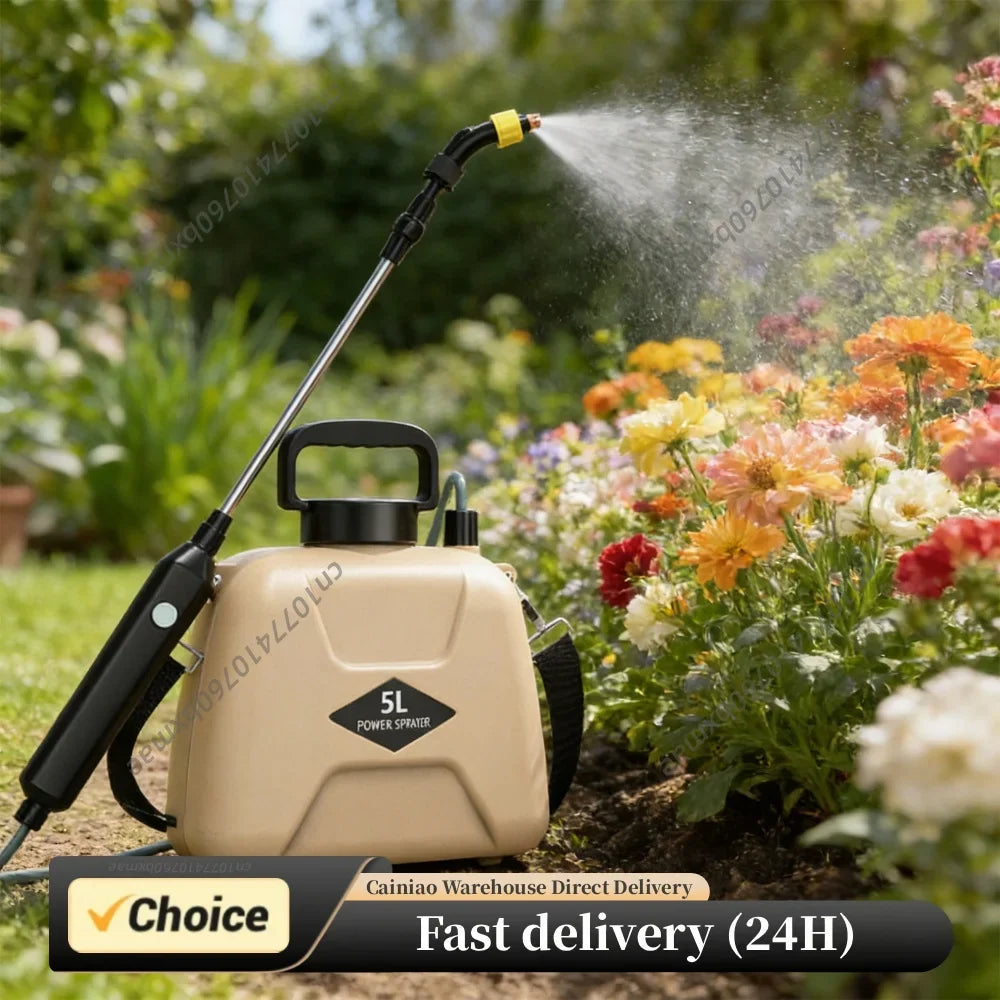 Electric Sprayer 3 Mist Nozzles Rechargeable Retractable Wand Plant