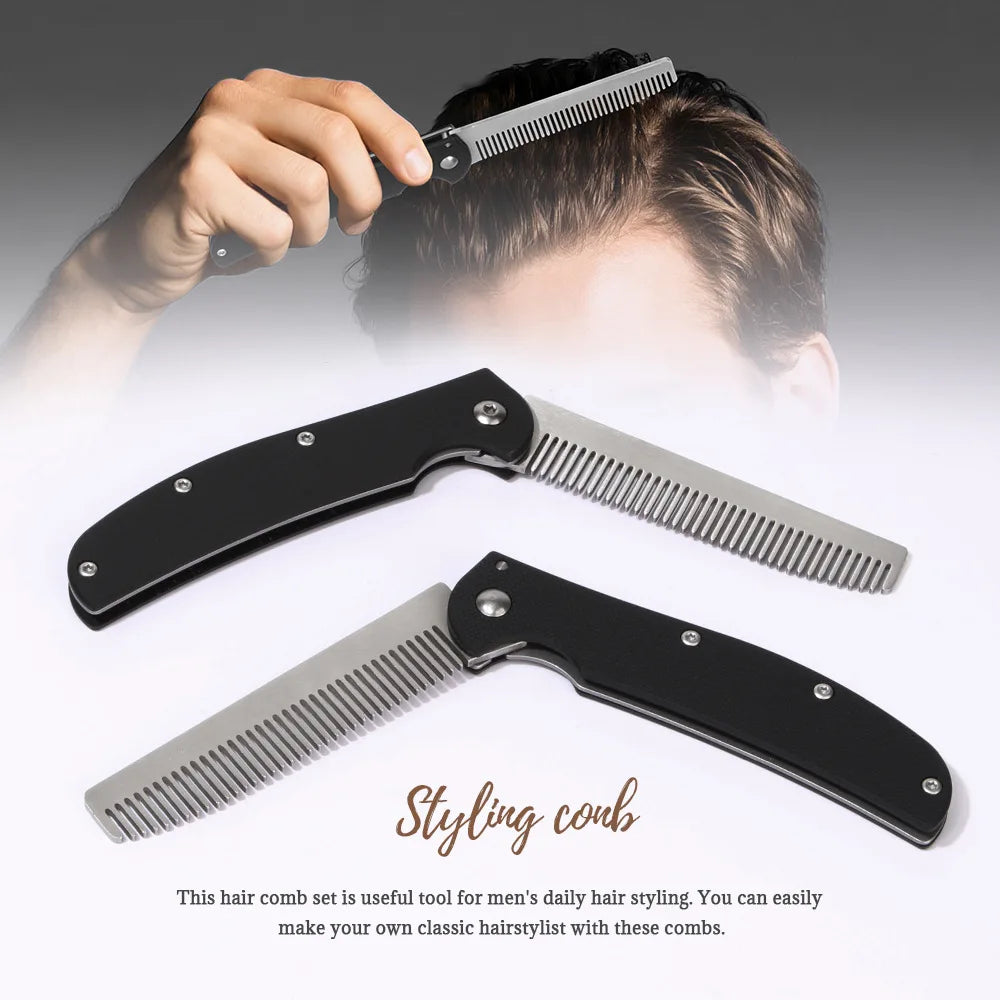 Metal Folding Beard Comb | Travel Mustache Grooming Tool