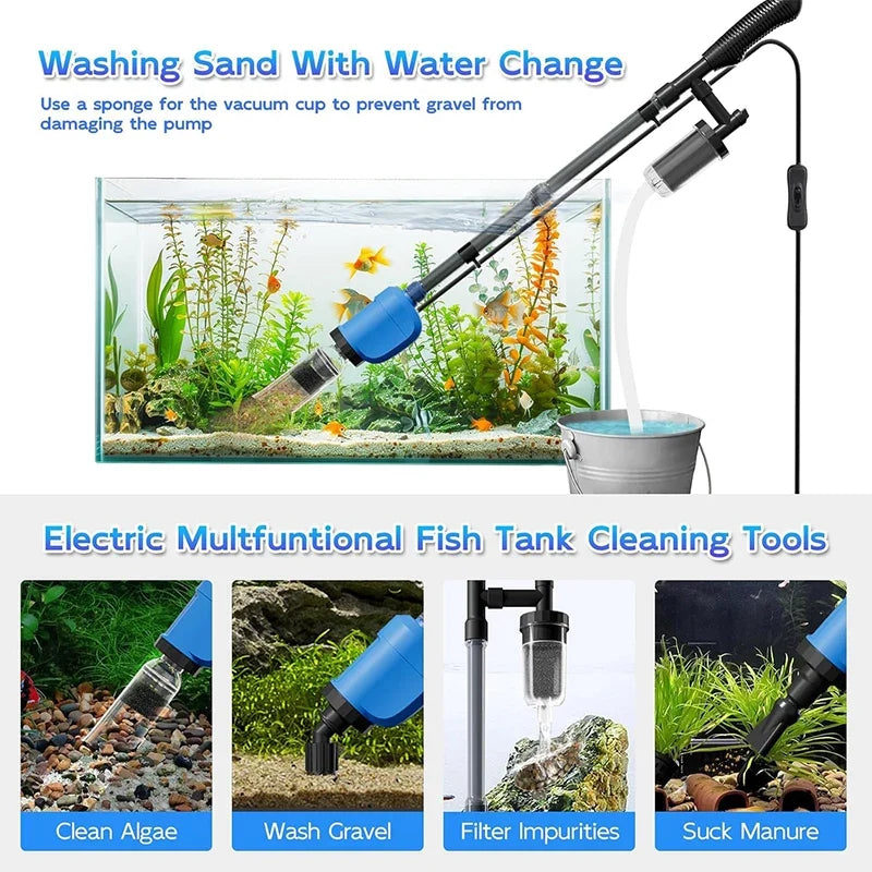 32W 1 Electric Aquarium Vacuum Cleaner Multi-functional Automated