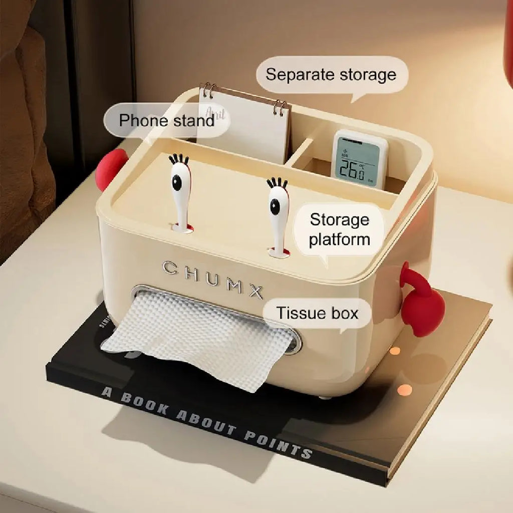 Tissue Box Cartoon Design Crab Boss Cute Storage Multi-functional