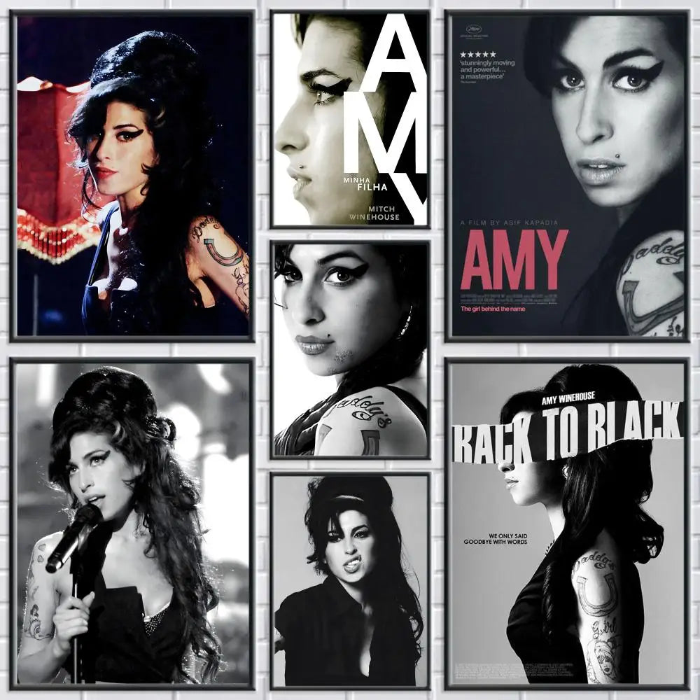Amy Winehouse Canvas Wall Art – Frameless Music Poster Print