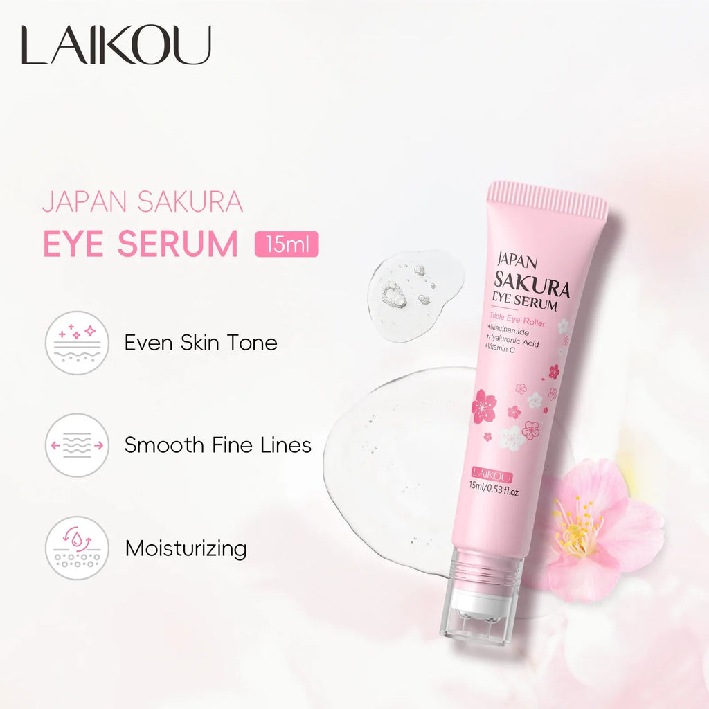 LAIKOU Sakura Anti-Wrinkle Eye Cream – Hyaluronic Acid 15ml