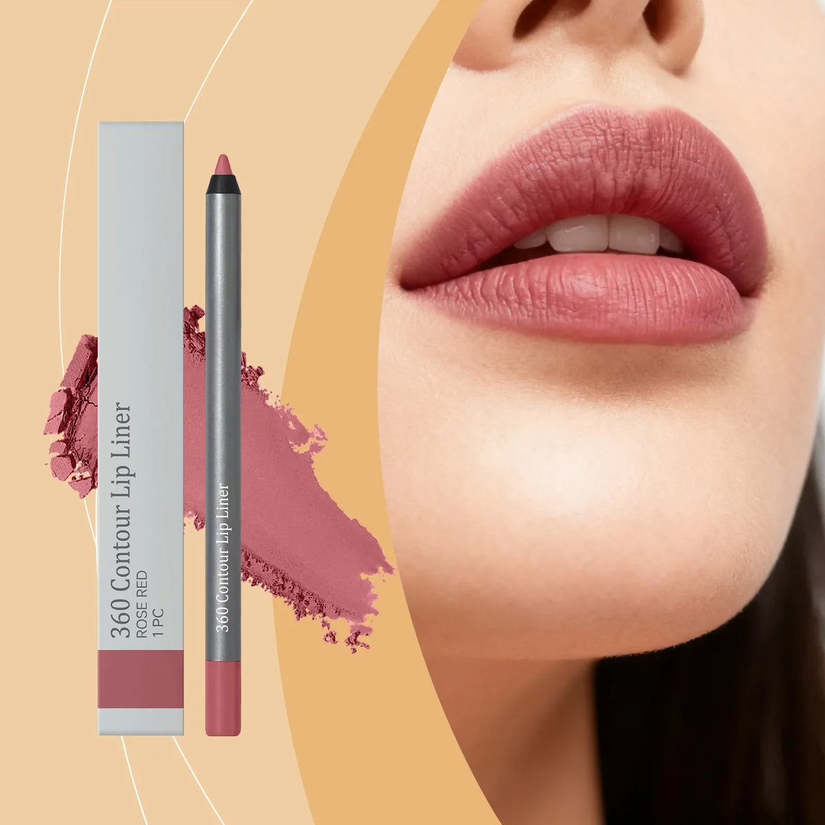 Rose Red Matte Lip Liner Pencil – Smooth, Long-Lasting