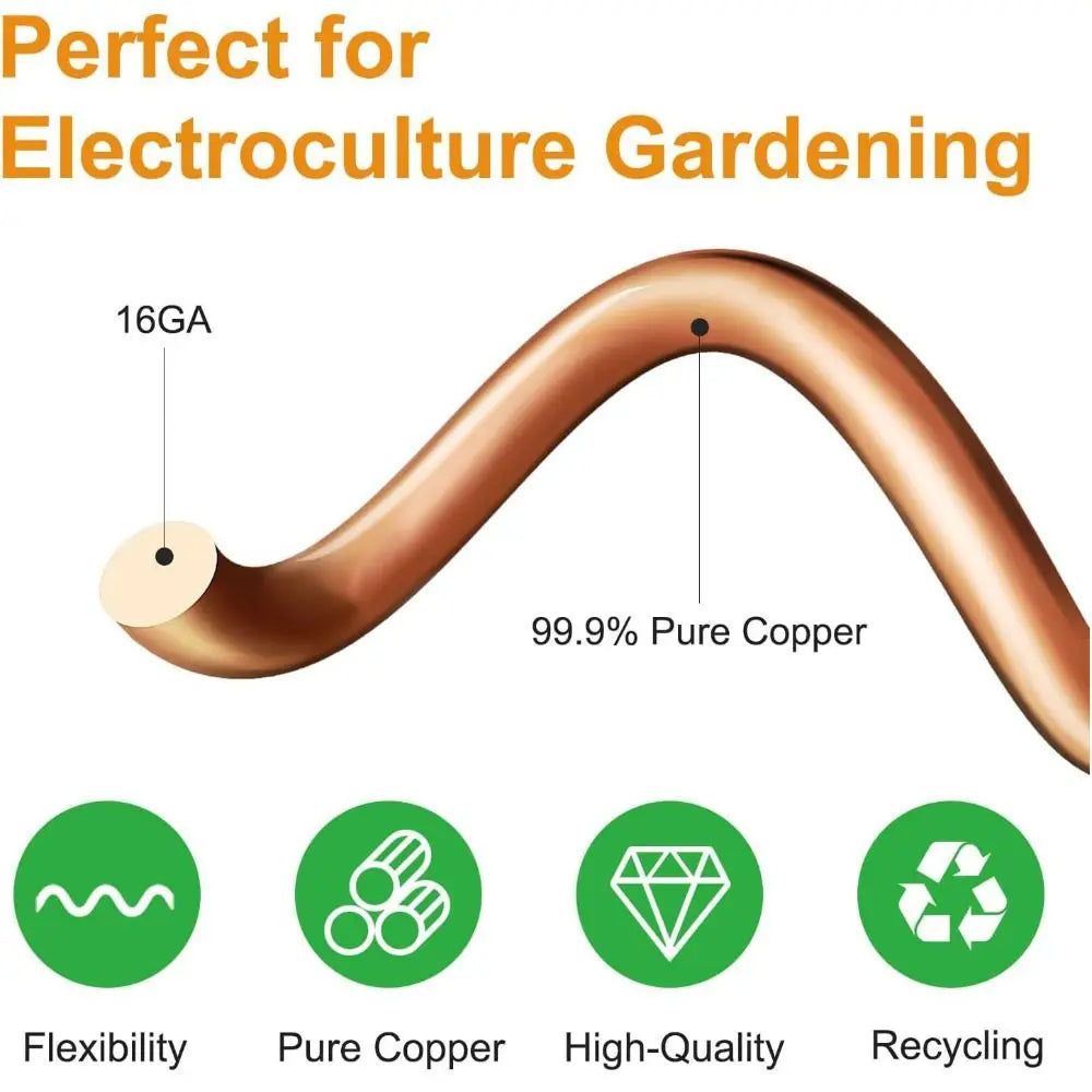 Electroculture Plant Stakes – 12" Copper Coil Bamboo Rods