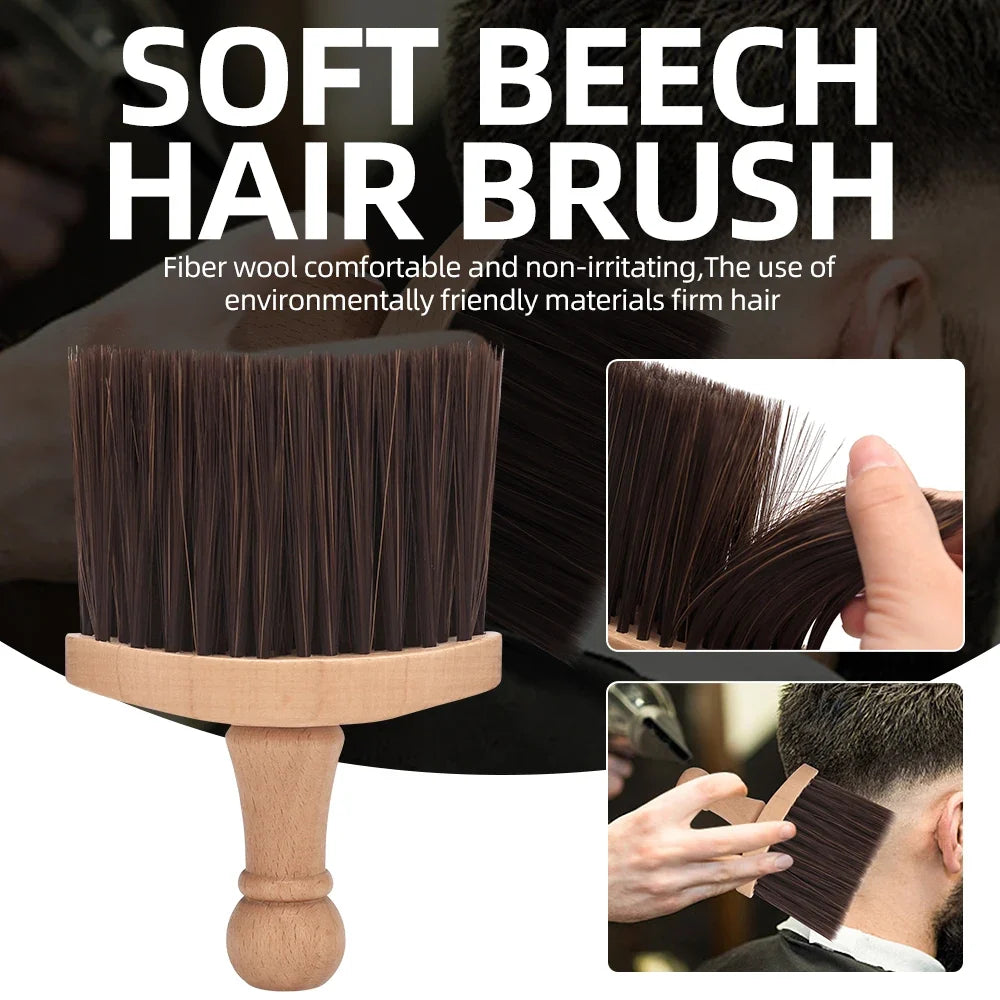 Professional Salon Neck & Face Hair Sweep Brush – Long Handle