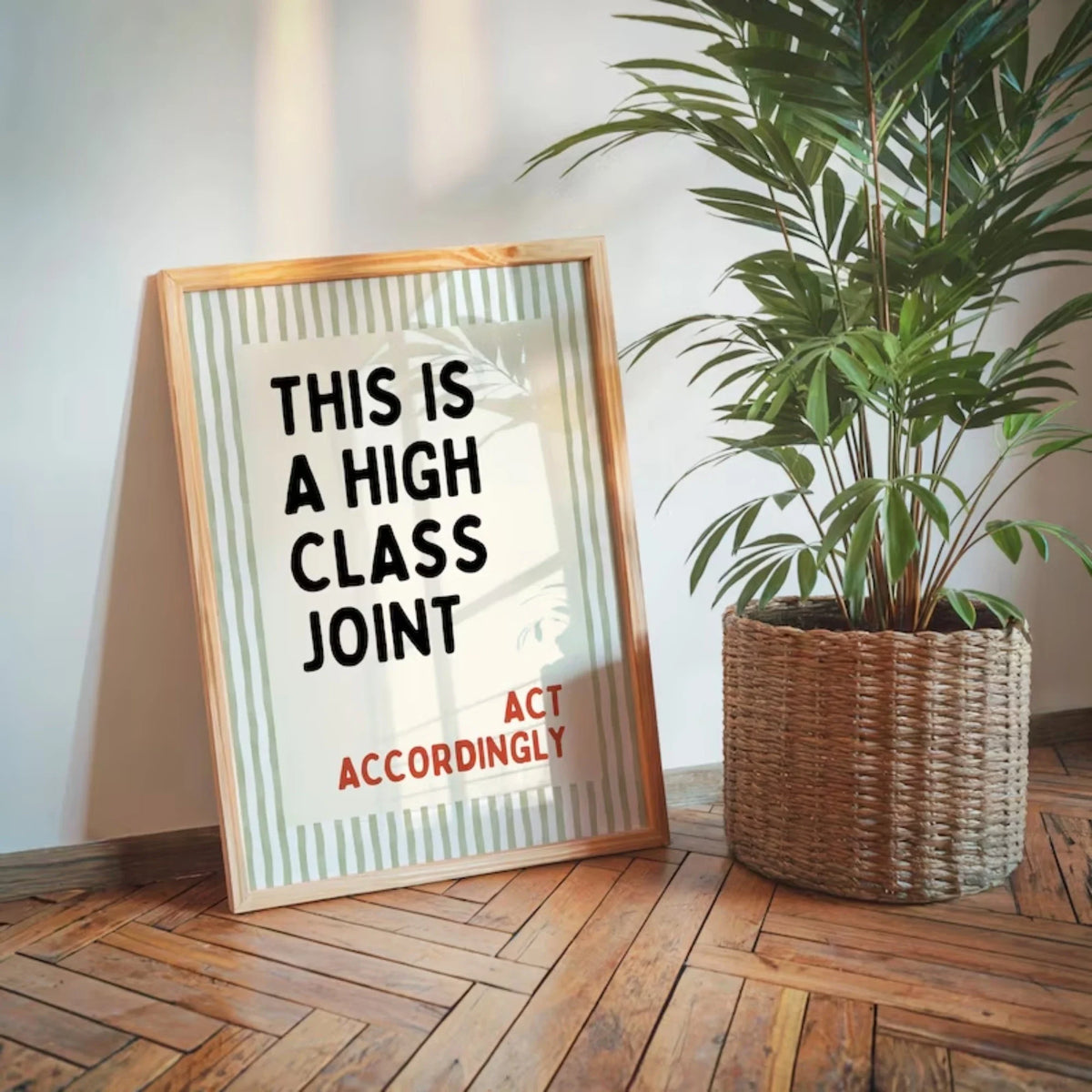 "This Is A High Class Joint" Funny Bar Canvas Wall Art