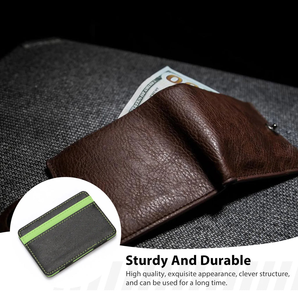 Ultra Thin RFID Magic Card Holder Slim PU Leather Wallet