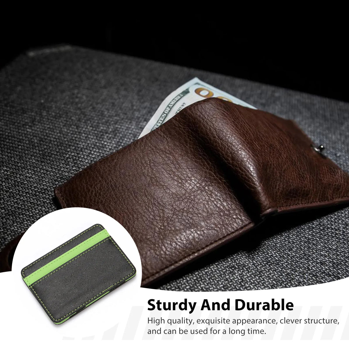 Ultra Thin RFID Magic Card Holder Slim PU Leather Wallet