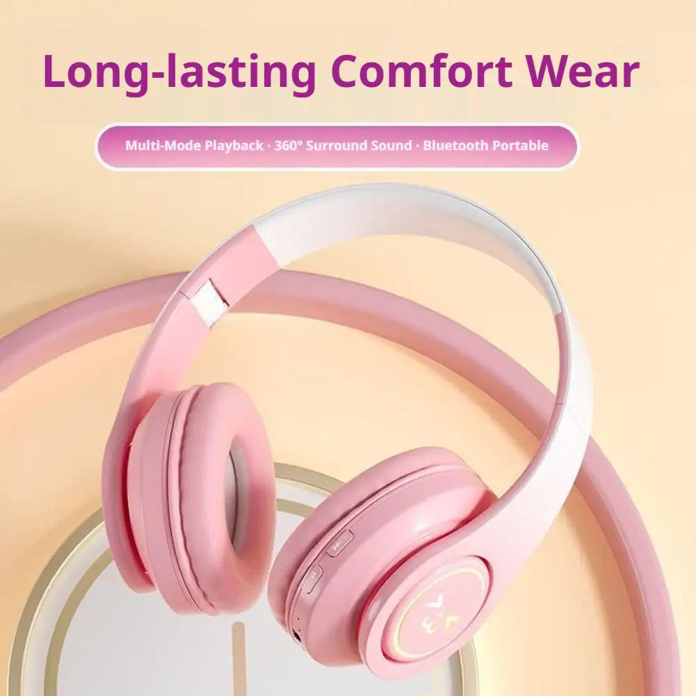 Kawaii Bluetooth 5.3 HiFi Wireless Gaming Headset with Mic