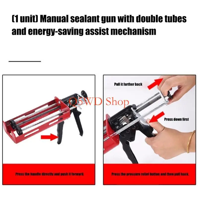 Dual-Tube Titanium Steel Caulking Gun – Precision Epoxy Applicator