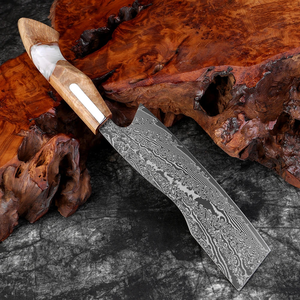 XITUO 7" Japanese Nakiri Knife – Damascus Steel Vegetable Cleaver
