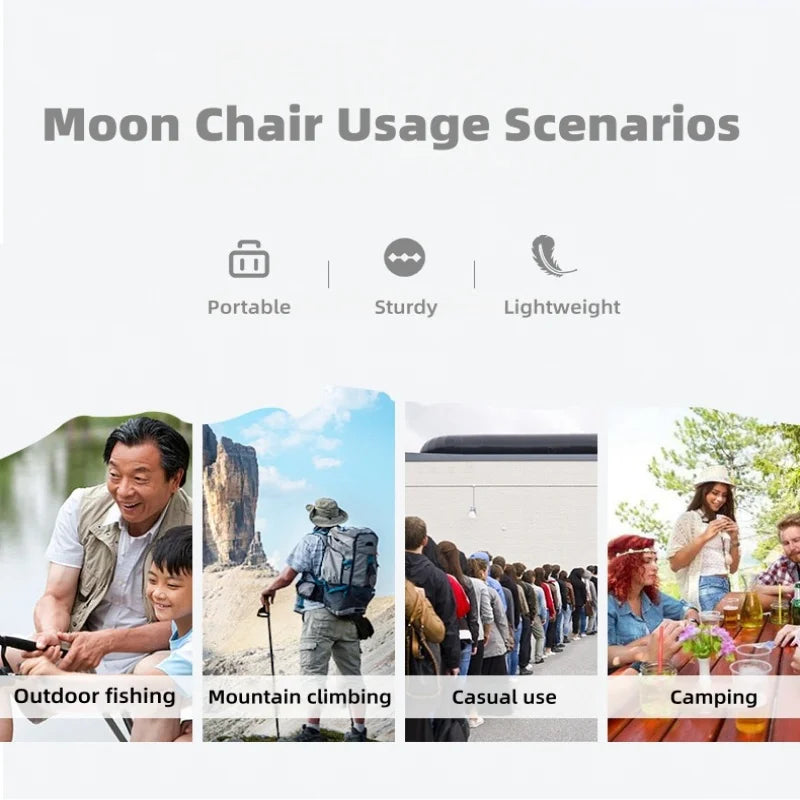 Ultra-Light Aluminum Folding Moon Chair | Portable Camping Chair