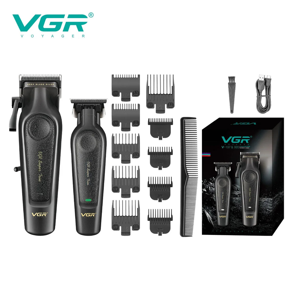 VGR V-197 & V-995 Men's Electric Hair Clipper 2-Piece Set