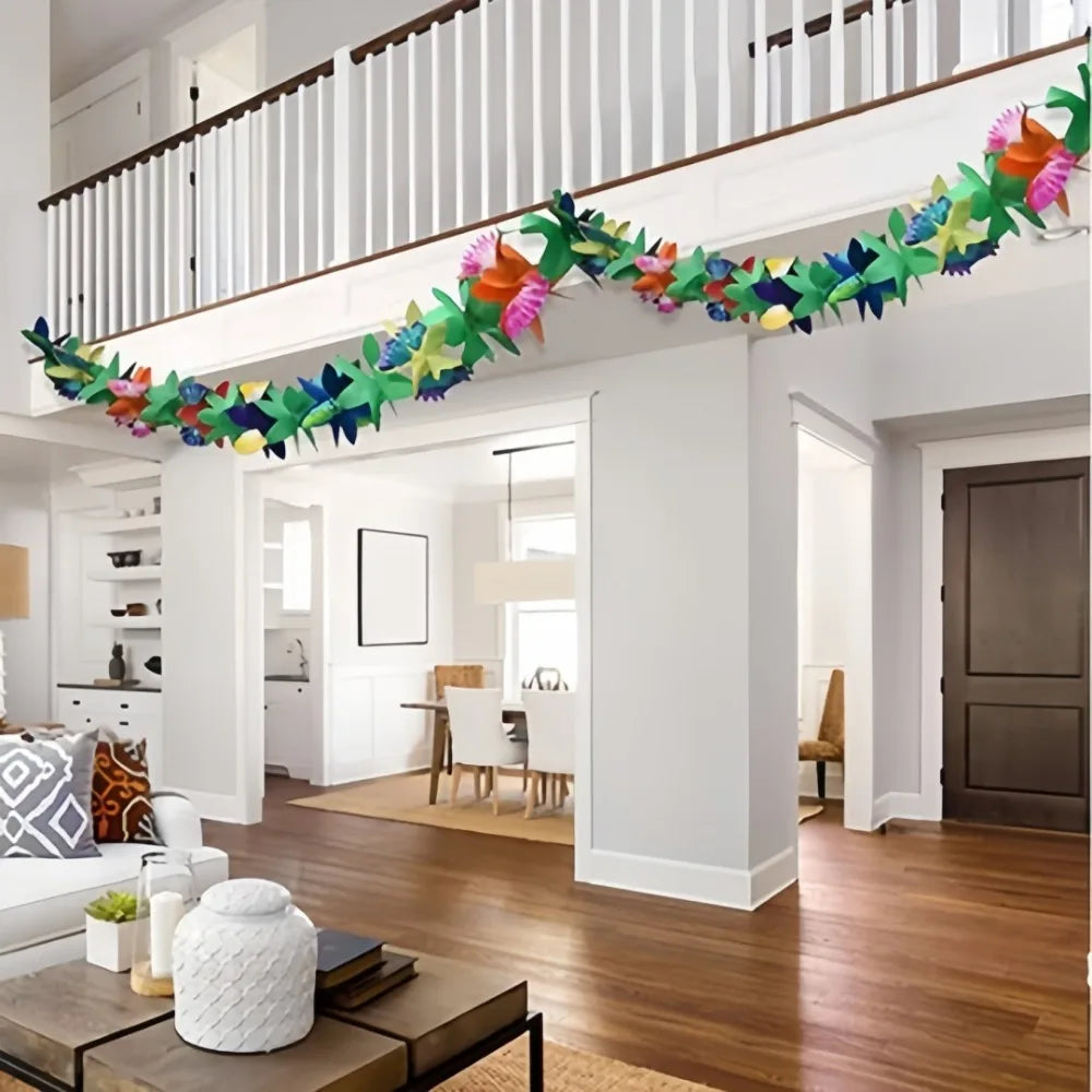 3M Hawaiian Paper Flower Garland – Tropical Party Decoration