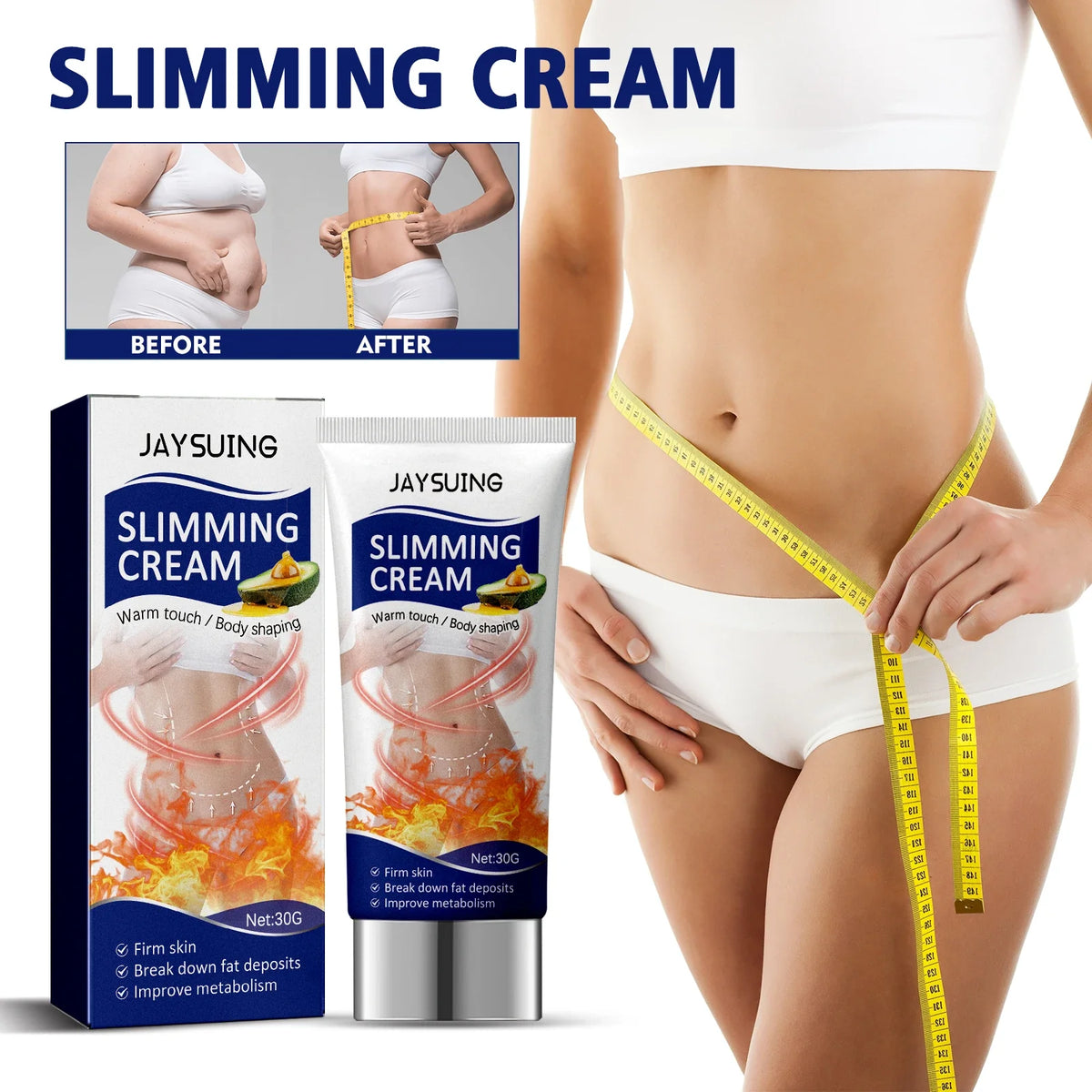 Jaysuing Body Firming Contouring Gel Cream – Waist, Legs & Arms