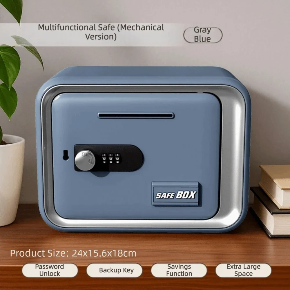 Password Lock Piggy Bank Mini Safe Box – Kids Coin & Bill Slot
