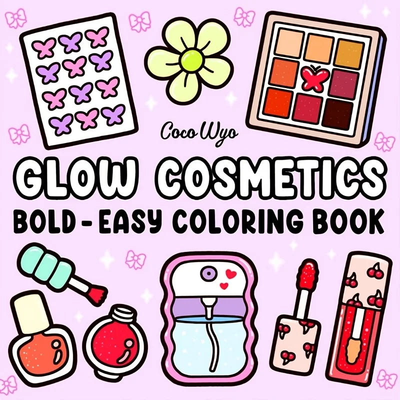 Glow Cosmetics Bold Easy Coloring Book Adult Teen Makeup Theme