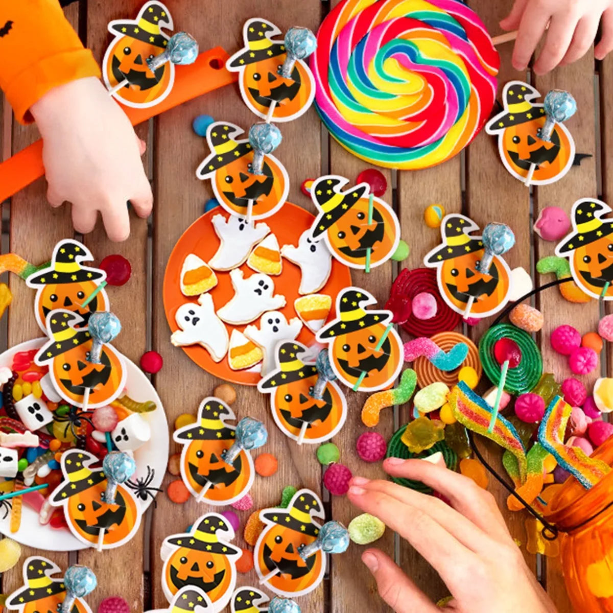 Halloween Candy Package Card Ghost Pumpkin Lollipop Holder Cards Kids