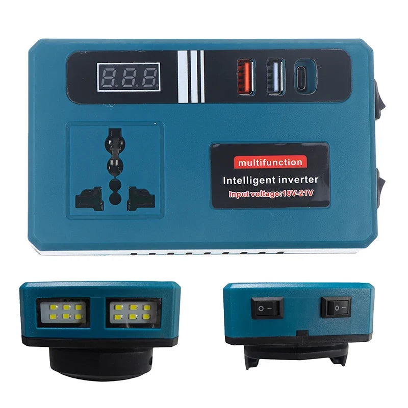 DC to 220V AC Portable Inverter – Dual USB Power Supply