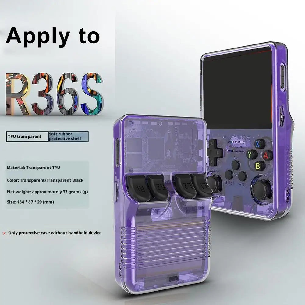 Transparent TPU Case for R36S Handheld Game Console