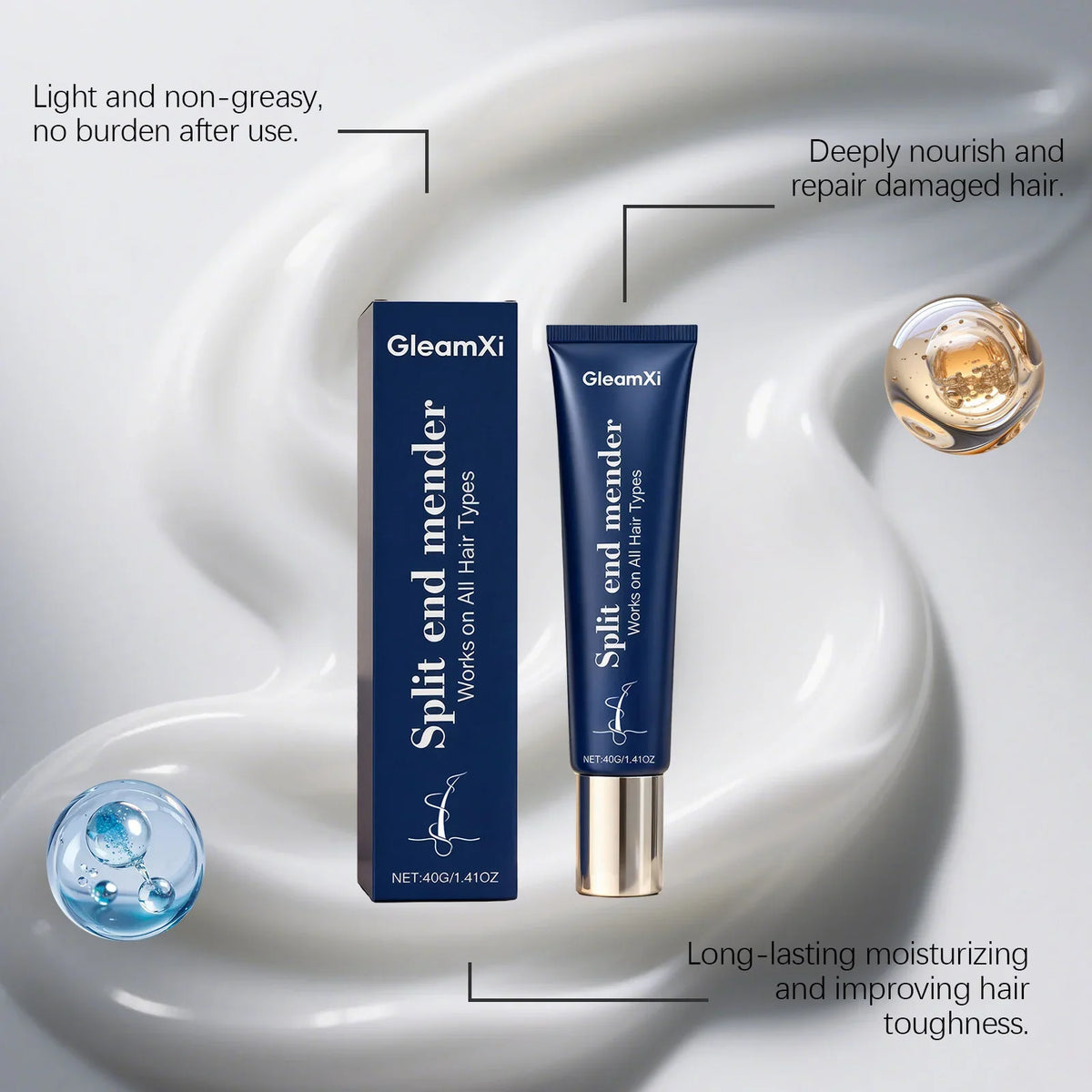 Gleamxi Hair Mask – Repair Frizz, Split Ends & Damage | 40g