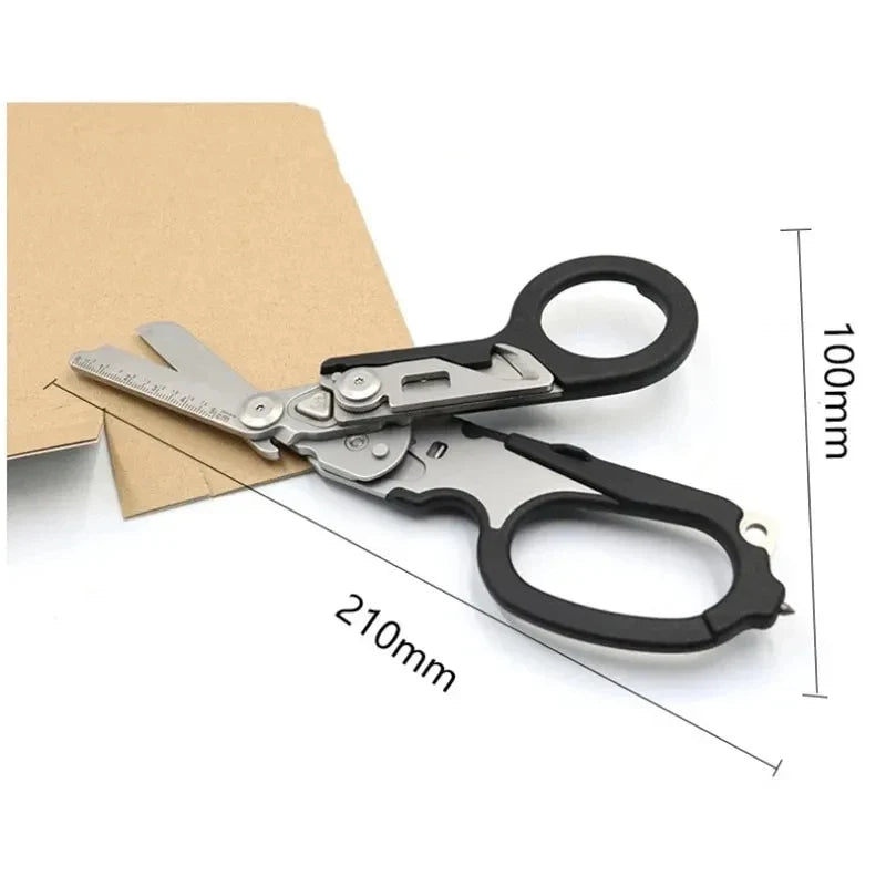 Multifunction Tactical Folding Scissors | 6-in-1 Survival Multi-Tool