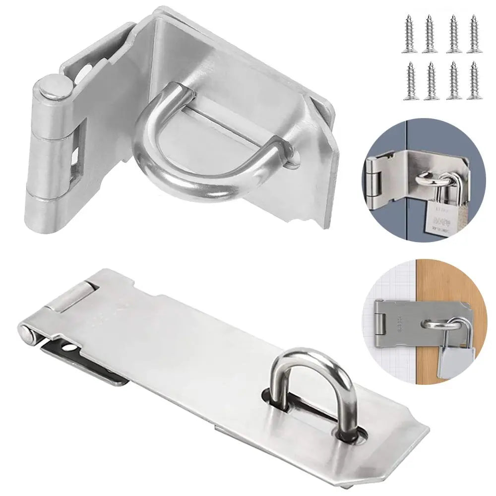 Padlock Hasp Door Clasp Lock 90 Degree Right Angle Shed Gate Latch