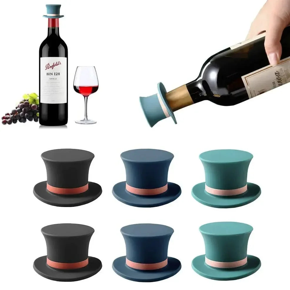 Magic Hat Silicone Wine Bottle Stopper | Fun Top Hat Design