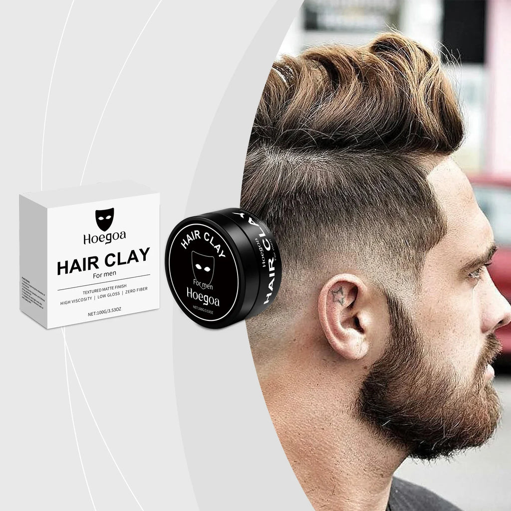 HOEGOA Men's Hair Clay – Strong Hold Matte Finish Styling Mud