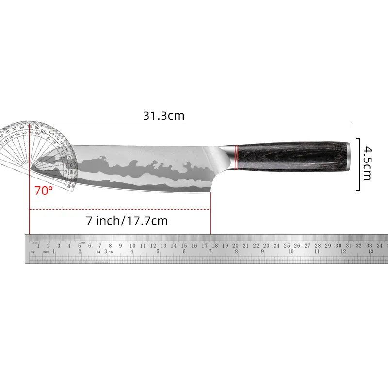 XUAN FENG D2 Steel Chef's Slicer Knife – 9" Wood Handle Blade