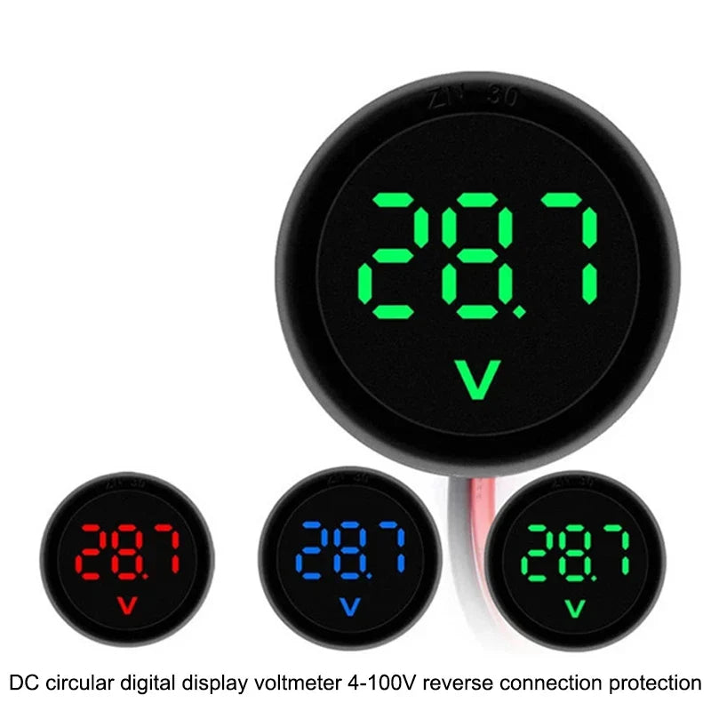 Waterproof DC 4-100V LED Digital Voltmeter – Vehicle Battery Monitor