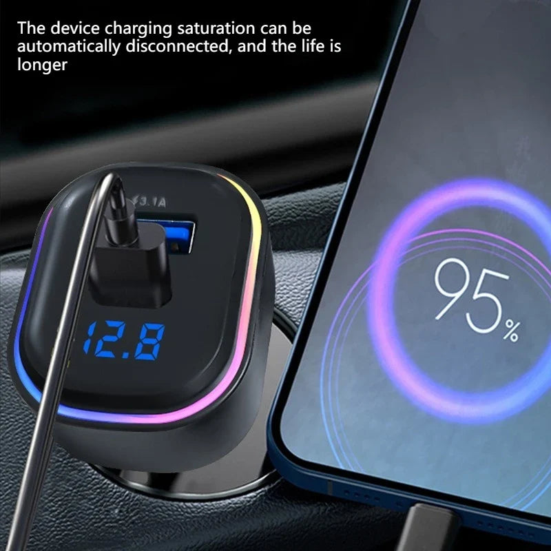 22.5W 7-Port Fast Car Charger – USB & Type-C Family Adapter