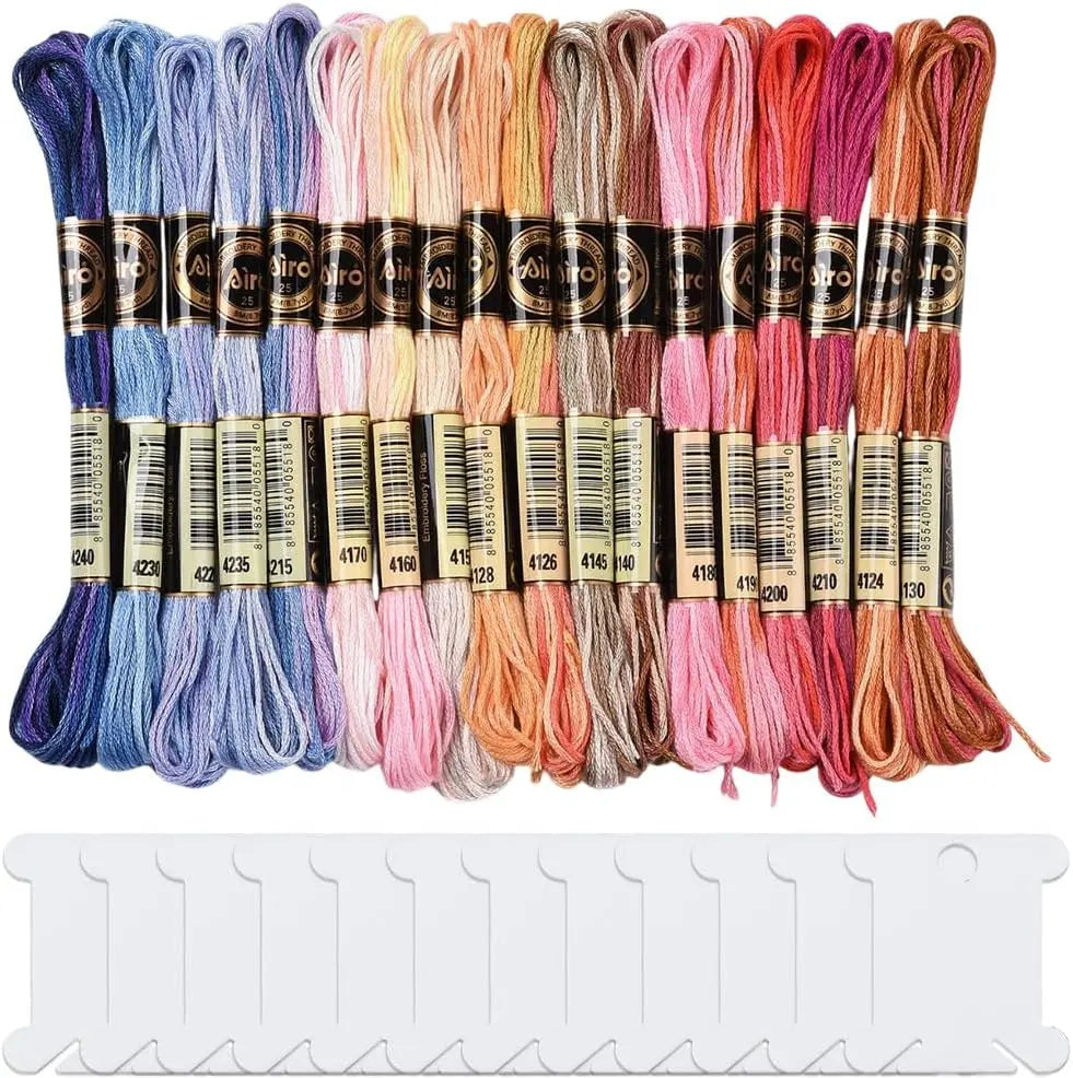 18 Skeins Variegated Embroidery Floss – Gradient Cross Stitch Thread