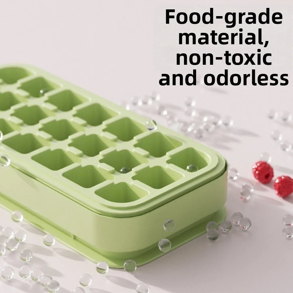 Silicone Ice Cube Tray 21 Cavity with Lid | Space-Saving Mold