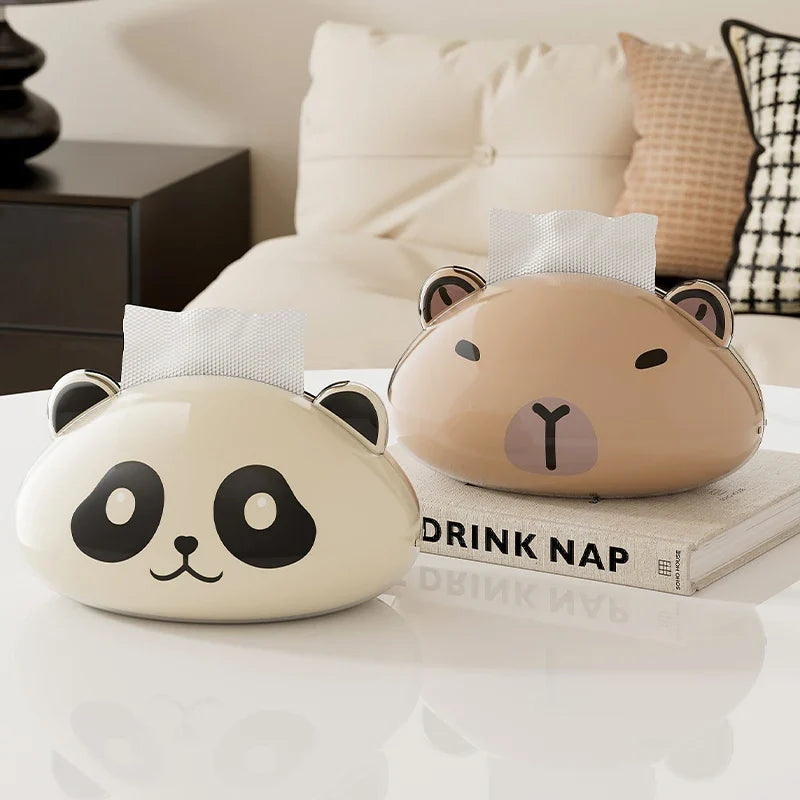 1 Cute Panda Tissue Box Kitchen Napkin Storage Cartoon Toilet Paper