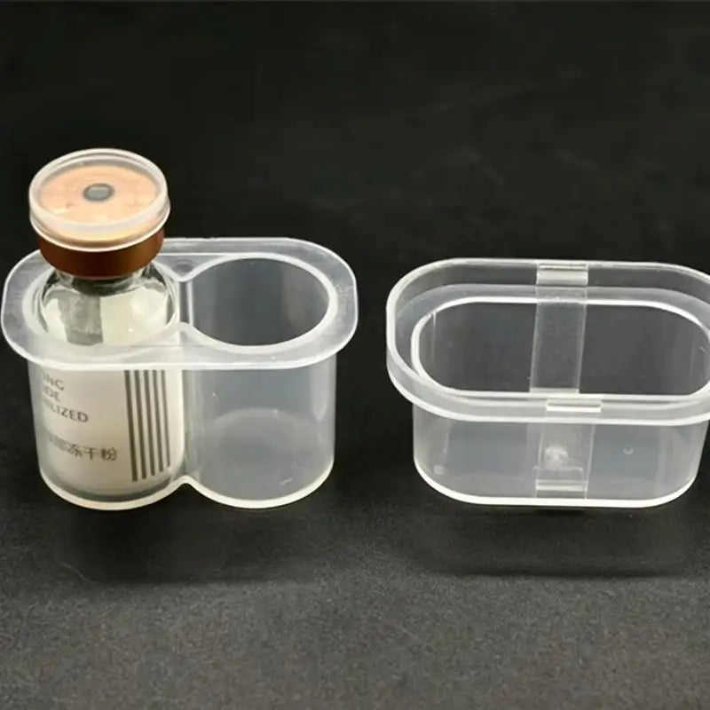 3ml Vial Storage Case – 2-Grid Clear Freezer Box for Lab Use
