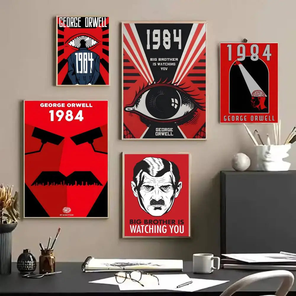 1984 George Orwell Canvas Wall Art – Vintage Unframed Poster