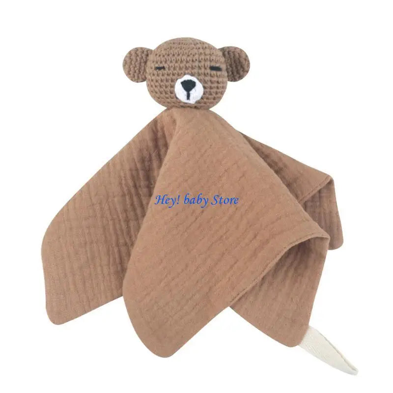 Baby Knitted Bear Security Comforter | Soft Cotton Burp Cloth