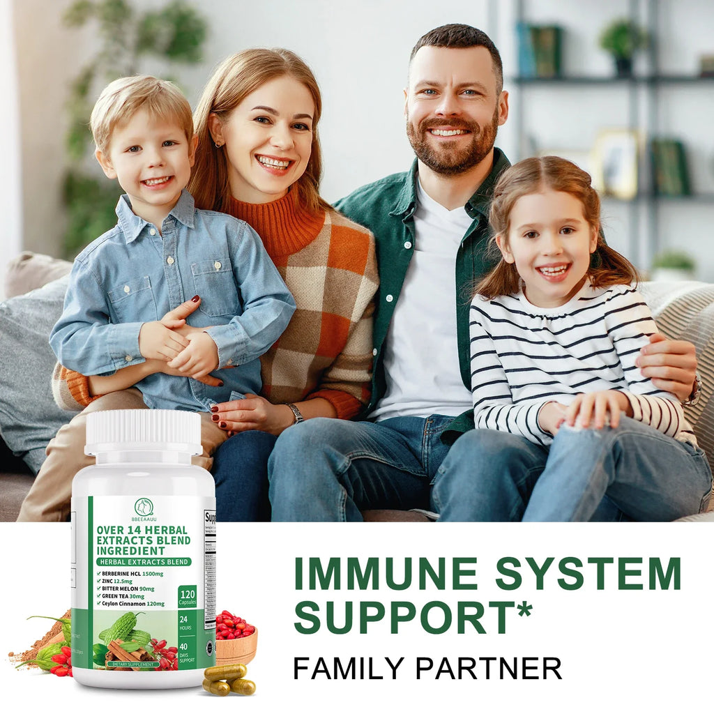 BBEEAAUU Berberine HCL 1500mg – Liver, Gut & Immunity Support with Cinnamon & Bitter Gourd