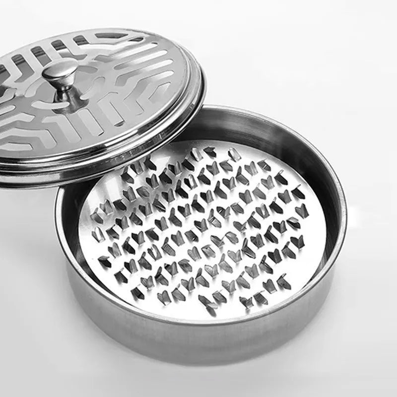 Stainless Steel Mosquito Coil Holder with Cover & Tray