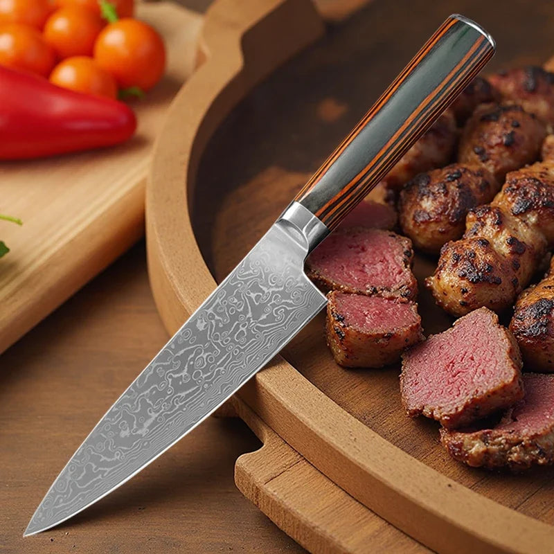 Damascus Steel Chef Knife 14.5cm – Kitchen Cleaver | COOKCRAZE