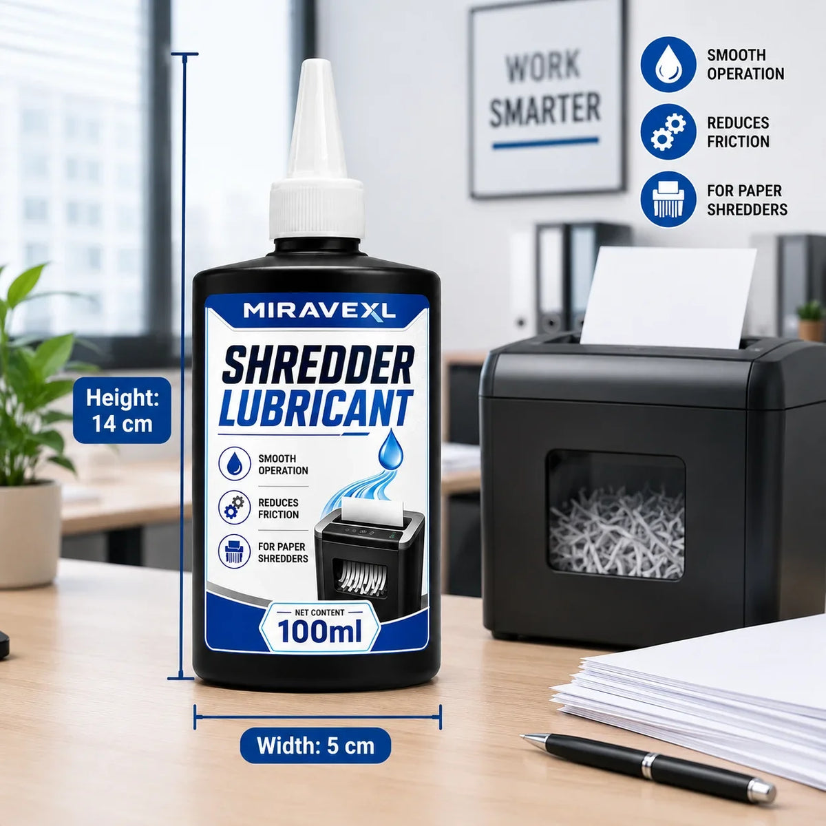 MIRAVEXL Paper Shredder Lubricant Oil – Anti-Jam 100ml