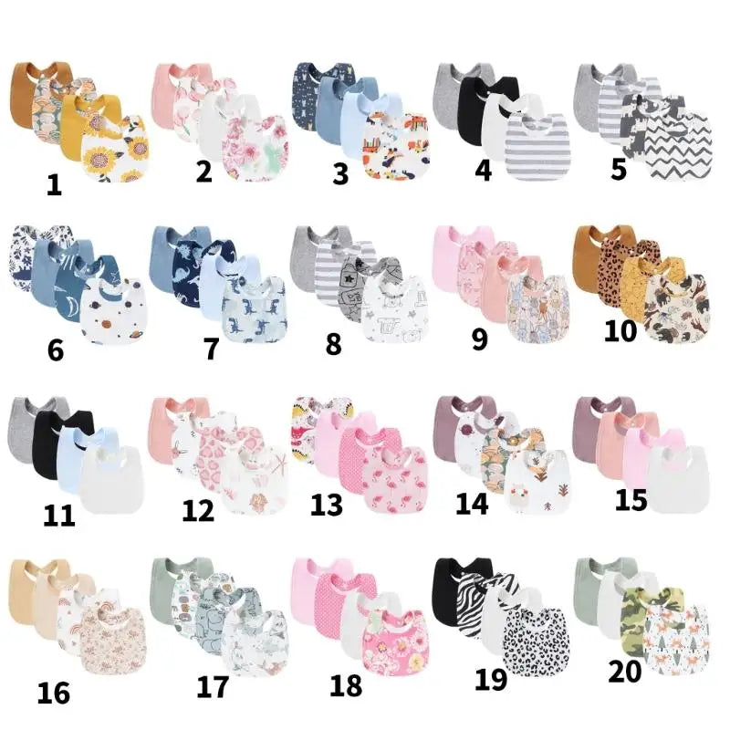 Baby Bandana Bibs 4-Pack | Soft Cotton Drool & Teething Bibs