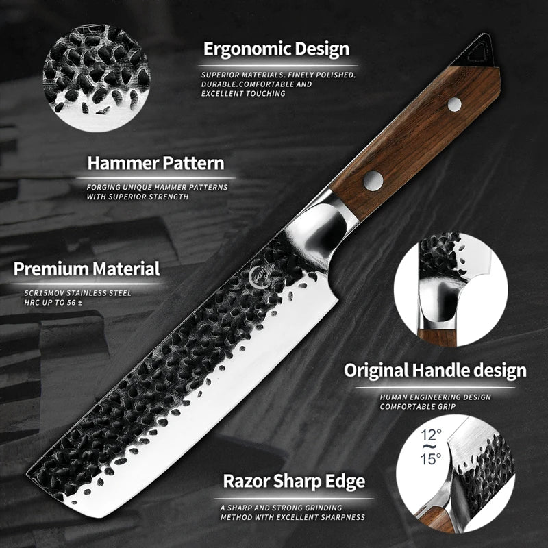 Grandsharp Japanese Nakiri Knife – High Carbon Steel Vegetable Knife