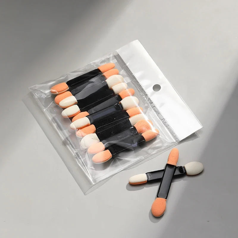 10-Pc Double-Ended Sponge Eyeshadow & Nail Powder Applicator Set