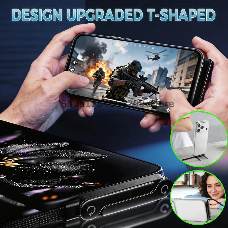 240W USB-C Flat Cable with Foldable Phone Stand Holder