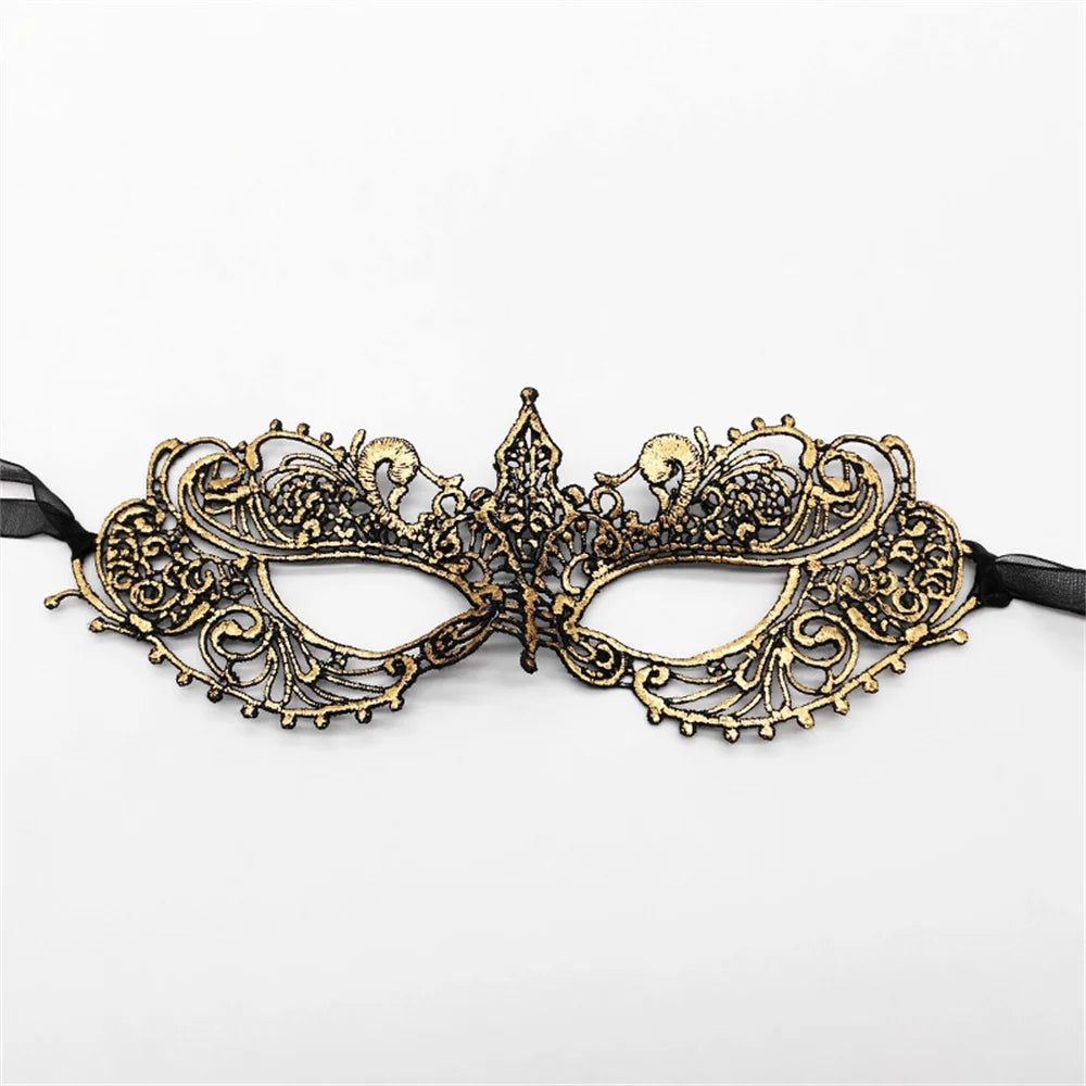 Women Sexy Hollow Lace Masquerad Face Mask Ribbon Princess Party