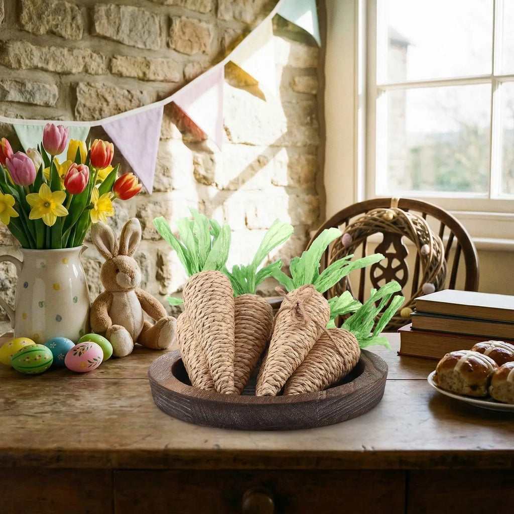 Easter Artificial Foam Jute Carrots | Farmhouse Bunny Decor