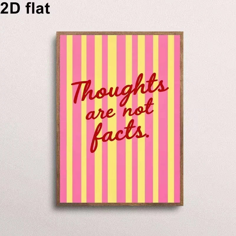 "Thoughts Are Not Facts" Motivational Canvas Wall Art Print
